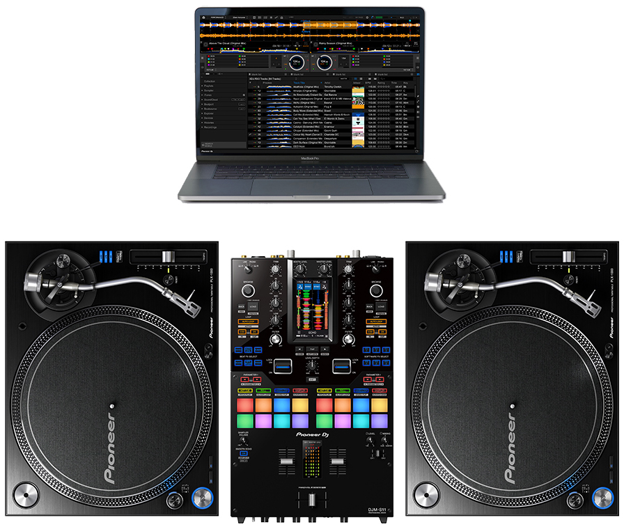 Turntables + DJ mixer + DJ software